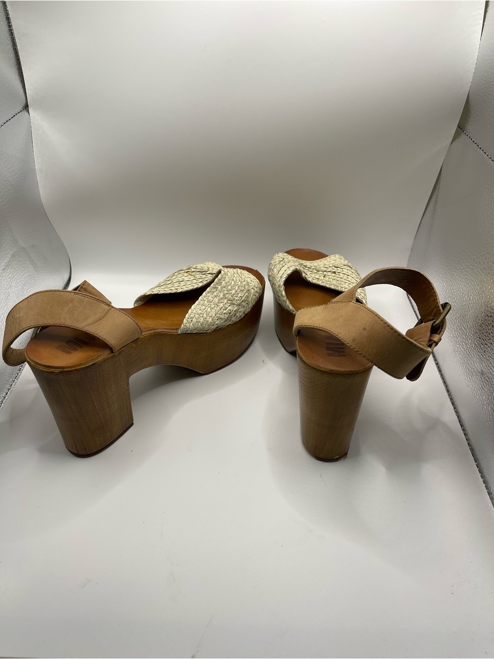 MIA Tan and Cream Woven Wedge Sandals - Picture 5 of 8